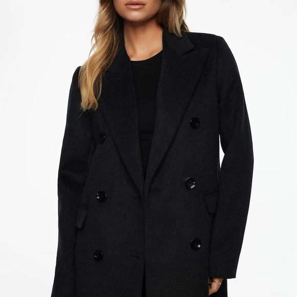 Dynamite Black Double-Breasted Wool Coat (Brand new with tags) - Picture 2 of 6